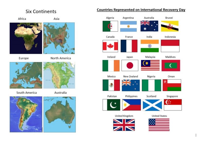 Is YOUR Country Represented on September 30th? Do you have a recovering friend from a country not yet represented that might want to be invited to join us?